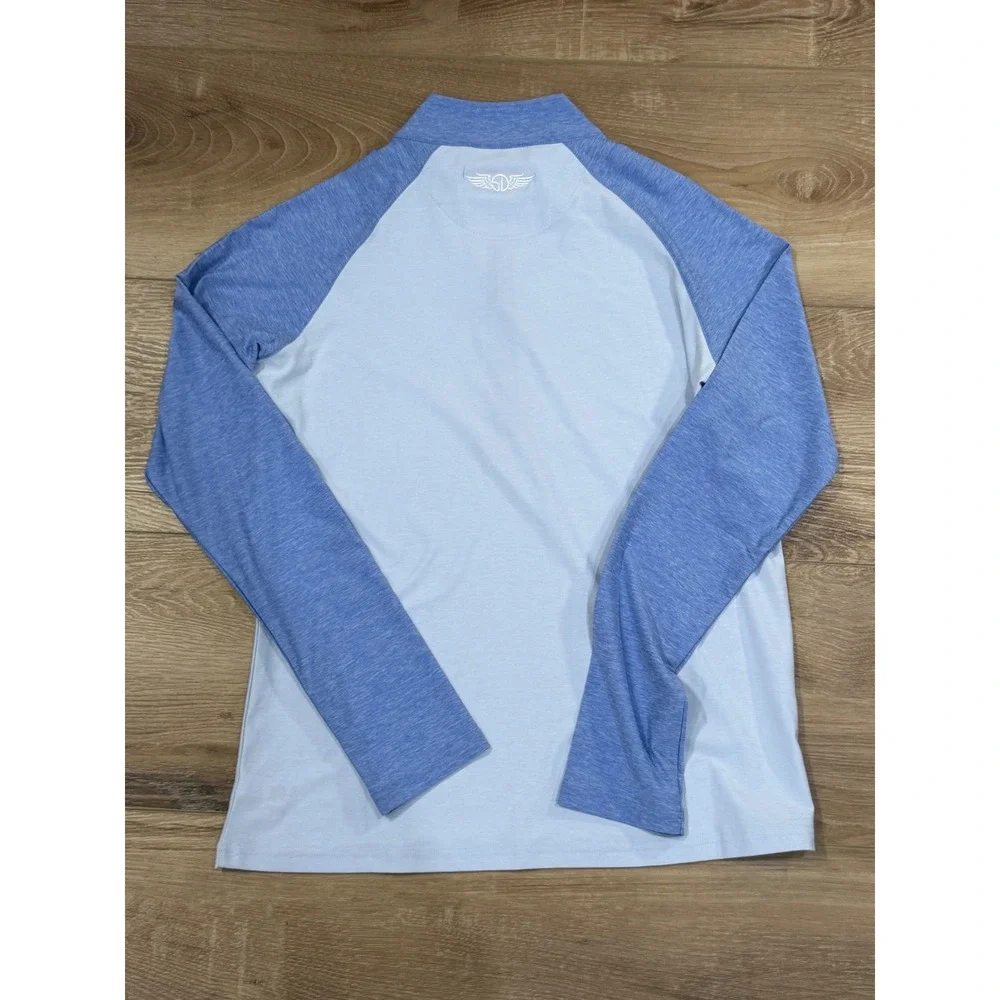 Straight Down Womens 1/4 Zip Golf Pullover Blue UPF 50 Performance Shirt Size M